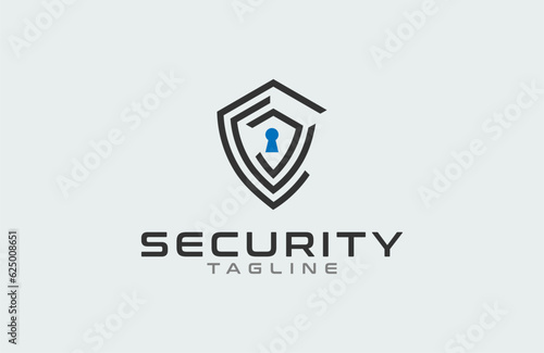 Security Logo, shield with digital style triple c combination, usable for brand and company logo, vector illustration