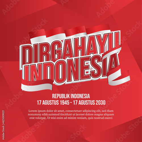 social media post banner greeting Indonesia independence day