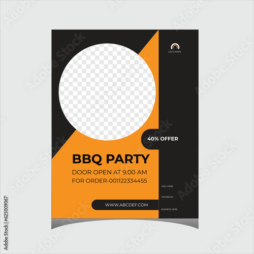 BBQ party food flyer design