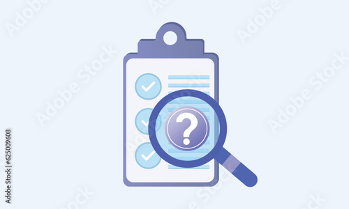 Checklist paper sheet with tick marks.on white background.Vector Design Illustration.