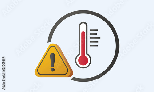 High temperature warning sign protection icon concept.on white background.Vector Design Illustration.