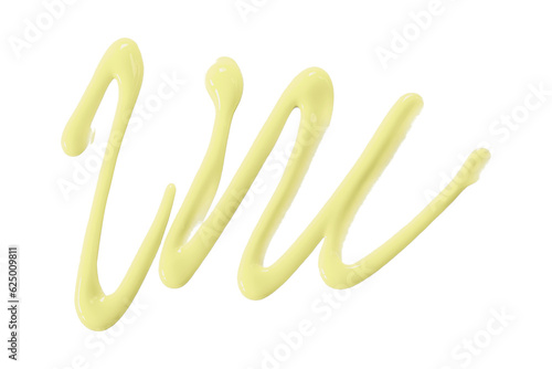 light yellow watercolor zigzag drop isolated on transparent background