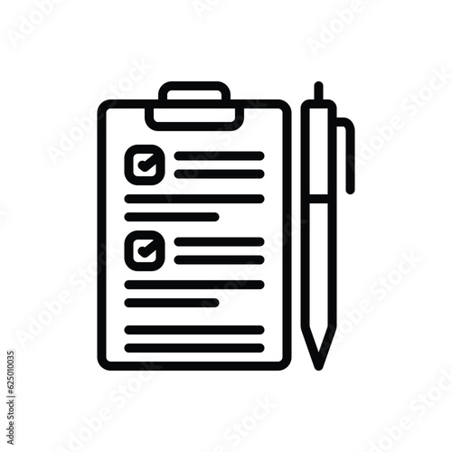 Black line icon for census 