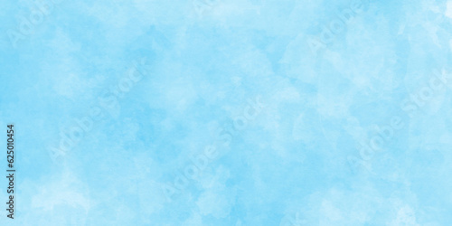 blue sky with clouds. Light sky blue shades watercolor background.Grunge blue background with space for text,watercolor abstract painting of blue grunge texture.	