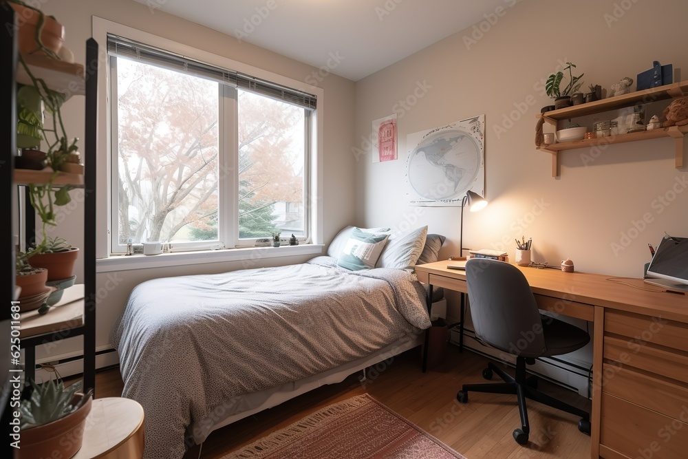 Fototapeta premium hotel bedroom. Generative AI