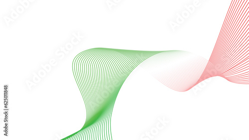 green red white abstract tech wavy lines gradient background 