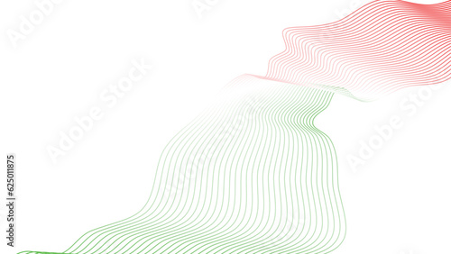 green red white abstract tech wavy lines gradient background 