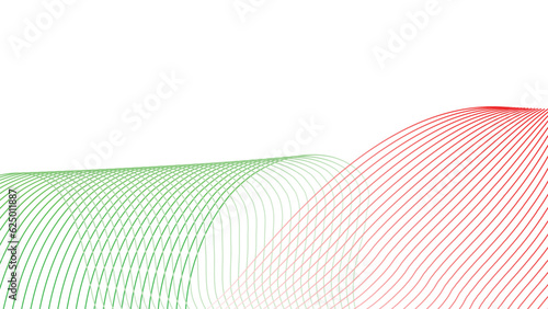 green red white abstract tech wavy lines gradient background 