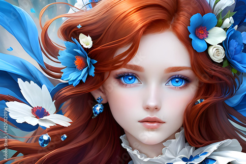 nymph of wind-close up. Generative AI