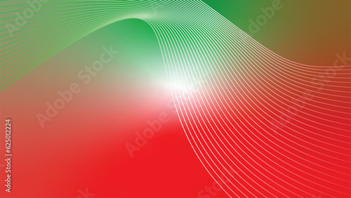 green red white abstract tech wavy lines gradient background 