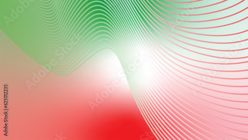 green red white abstract tech wavy lines gradient background 