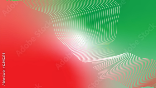 green red white abstract tech wavy lines gradient background 