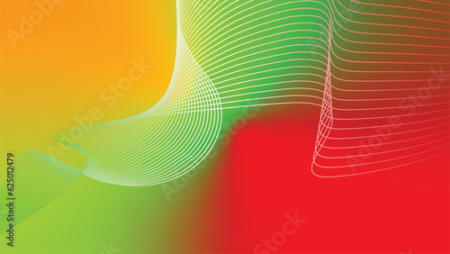 green red yellow abstract tech wavy lines gradient background