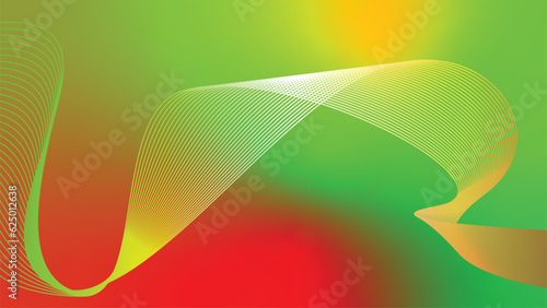 green red yellow abstract tech wavy lines gradient background