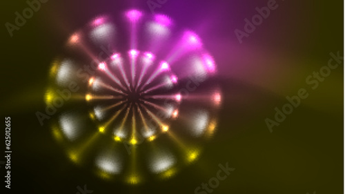 Neon glowing circles  magic energy space light concept  abstract background wallpaper design