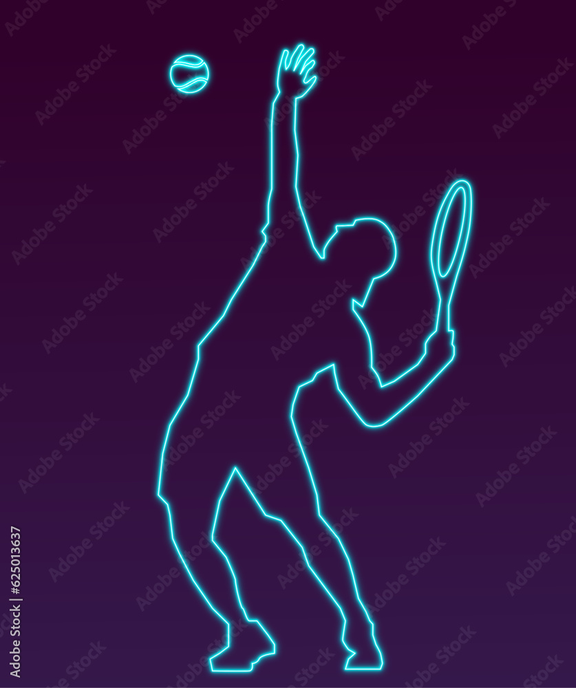 Tennis player in neon Tennis player in neon