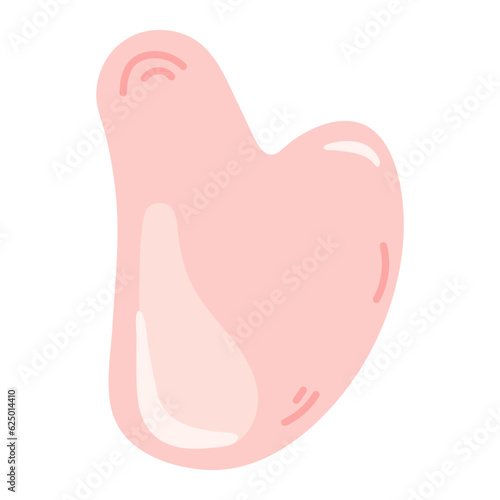 Natural pink quartz stone, gua sha scraper