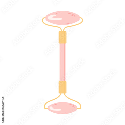 Jade roller for facial massage in a flat style