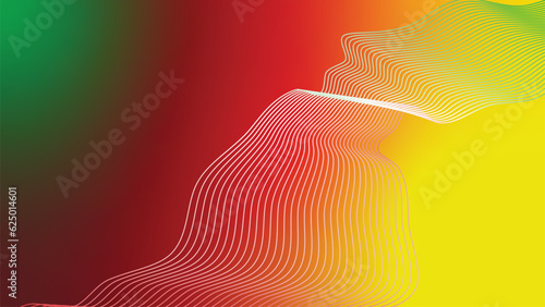 green red yellow abstract tech wavy lines gradient background