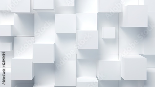 Abstract Cube Grid: White Boxes Background