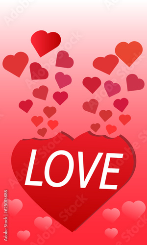 illustration of red love heart, affection