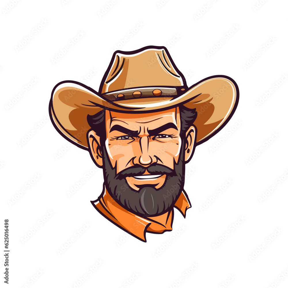 cowboy with a hat vector mascot