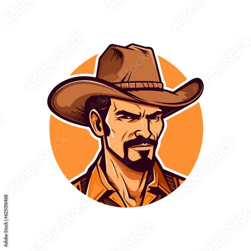cowboy with a hat vector mascot
