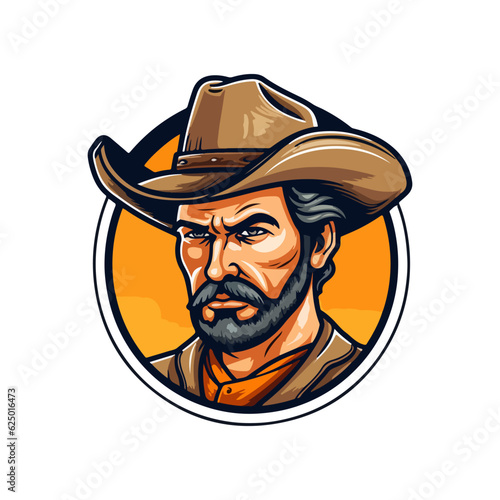 cowboy with a hat vector mascot
