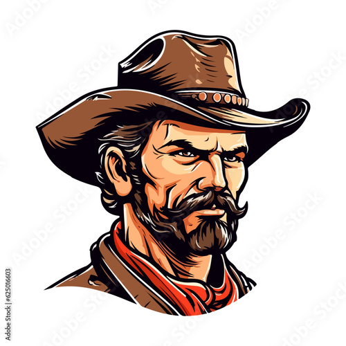 mascot of cowboy with a hat vector