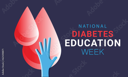 National Diabetes Education week. background, banner, card, poster, template. Vector illustration.