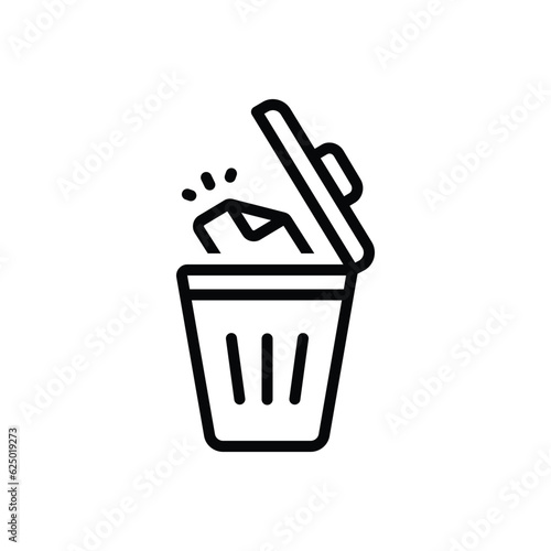 Black line icon for deleted 