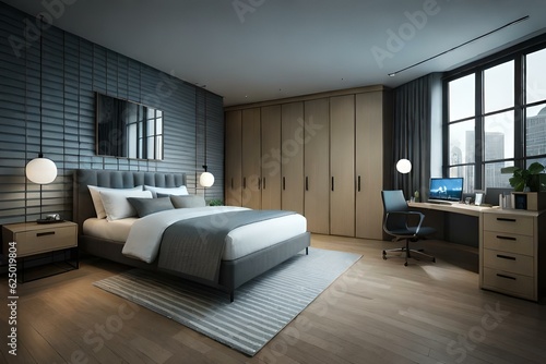 interior of a bedroom generated by AI technology