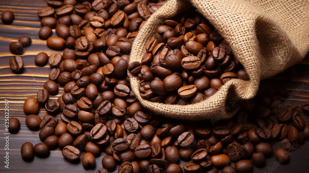 Fototapeta premium Coffee beans in a bag