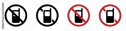 No phone vector icon signs set