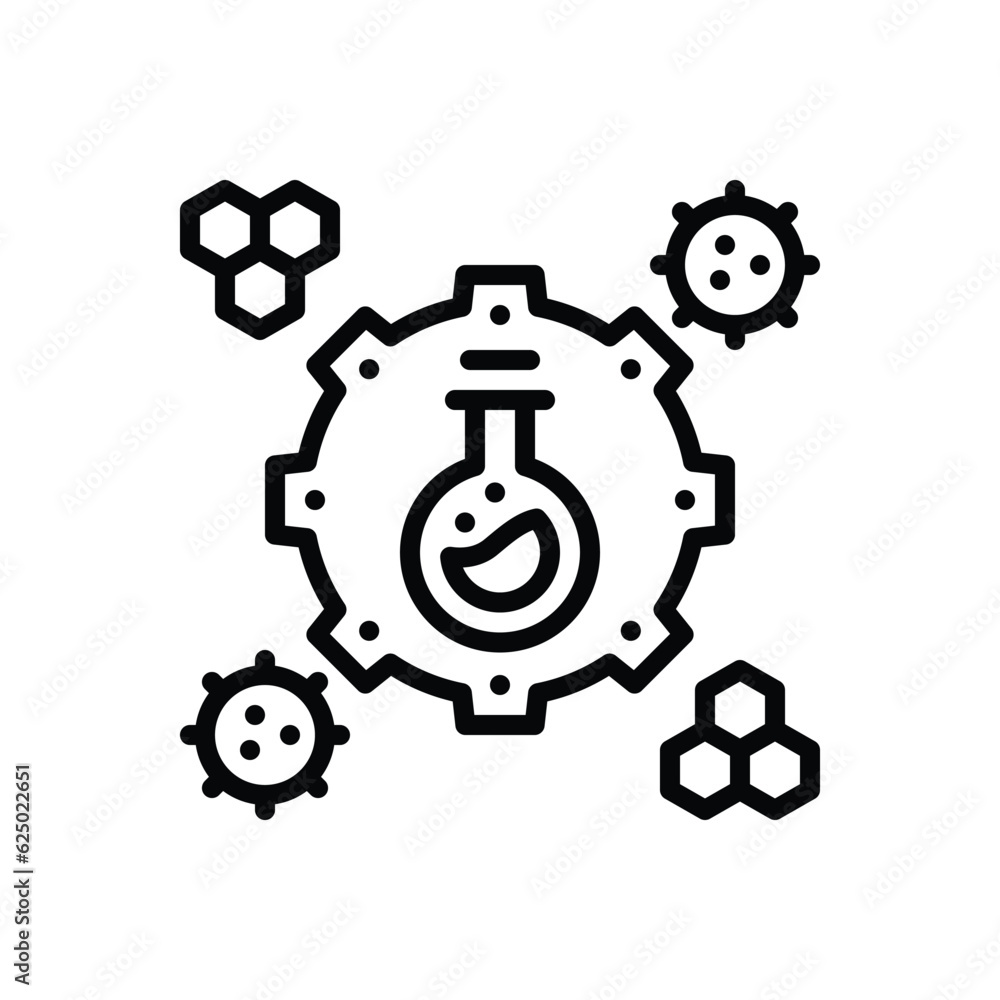 Black line icon for science 