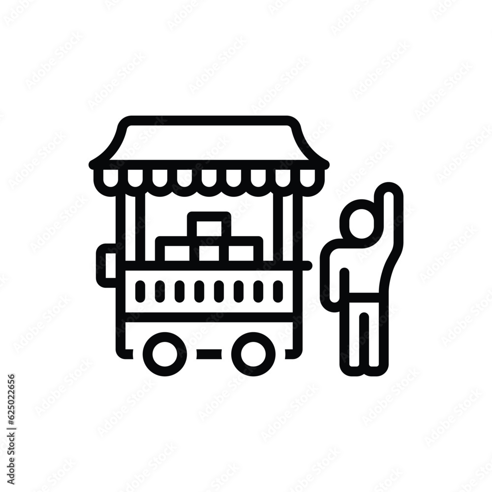 Fototapeta premium Black line icon for sellers 