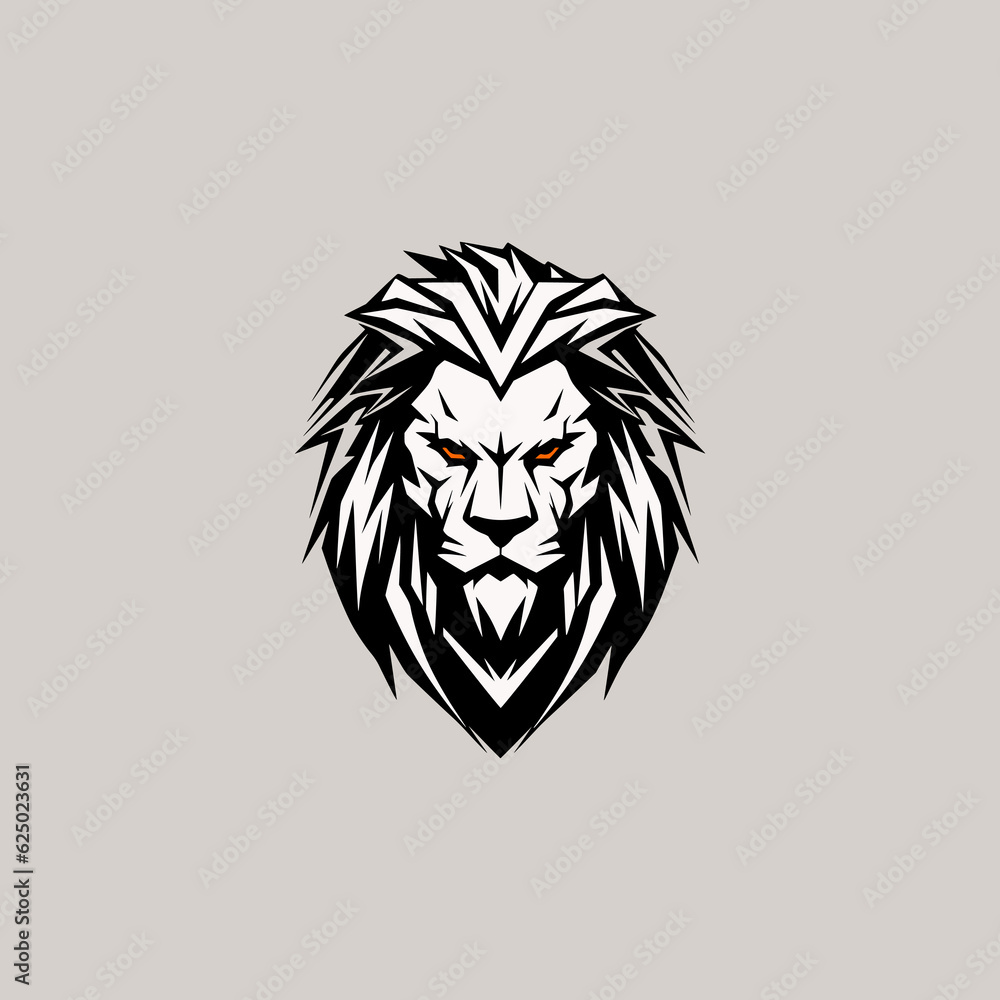 Obraz premium simple lion wild animal hunting logo vector illustration template design