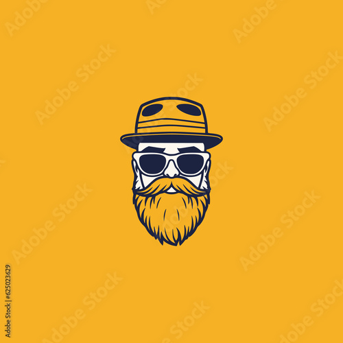 simple hipster man advise company business logo vector illustration template design