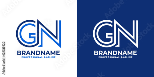 Letter GN Line Monogram Logo, suitable for business with GN or NG initials.