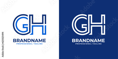 Letter GH Line Monogram Logo, suitable for business with GH or HG initials.