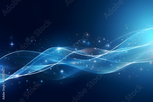 Abstract background wave movement network connection for cyber technology futuristic. Spiritual energy concept, digital fantastic wallpaper. Generative AI.