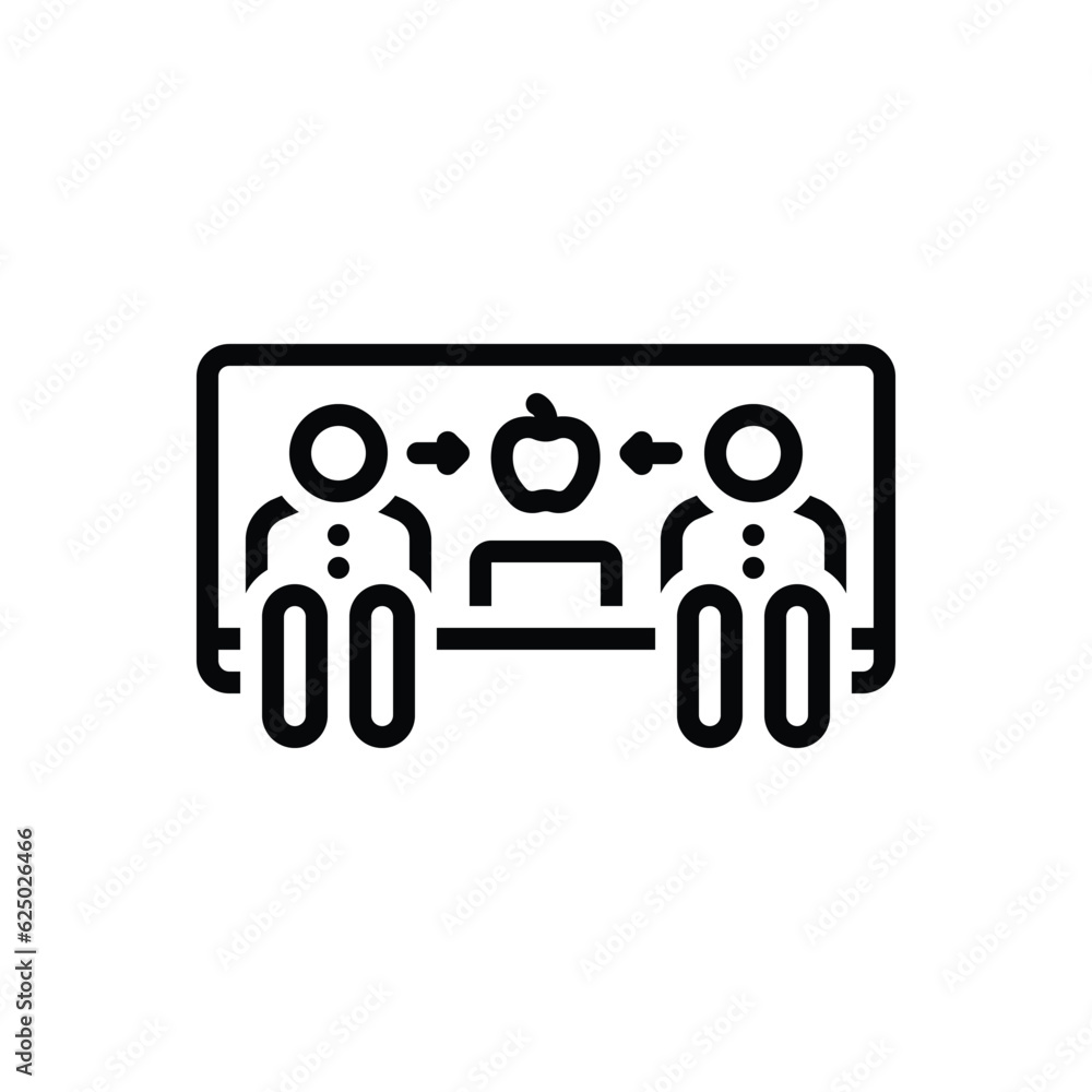 Black line icon for middle Black line icon for middle