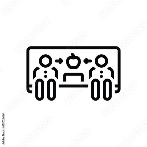 Black line icon for middle 