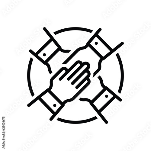 Black line icon for associated 