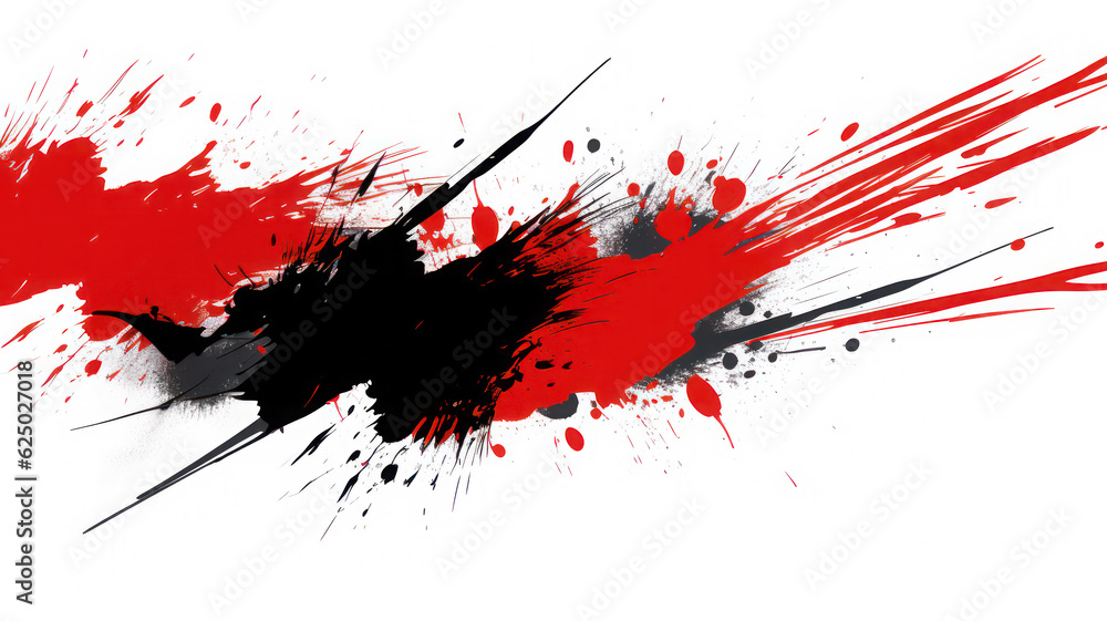 Japanese-inspired seamless background with bold black and red ink strokes Japanese-inspired seamless background with bold black and red ink strokes