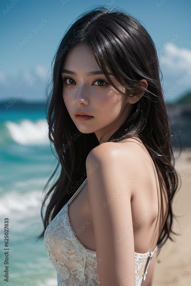 portrait of a woman on the beach portrait of a woman on the beach