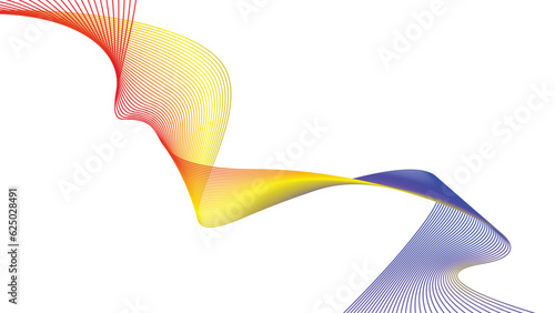 red yellow blue tech wavy lines gradient background isolated