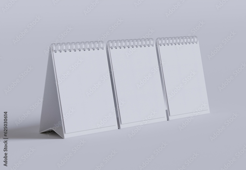 Desk calender set rendered with 3D software white color and realistic texture Desk calender set rendered with 3D software white color and realistic texture