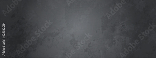 Black and dark grey grainy stone and concrete wall texture background. Panorama dark grey black slate background and texture. Old grunge Wall concrete texture background.