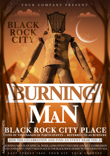 Burning Man Poster Template